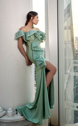 5 of 7 Modessa Couture M20335 Grey-Green