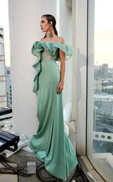 2 of 7 Modessa Couture M20335 Grey-Green