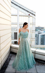 1 of 2 Modessa Couture M20337 Frosty-Green