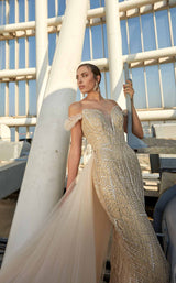 6 of 7 Modessa Couture M20346 Beige