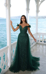 5 of 7 Modessa Couture M20346 Hunter-Green