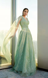 2 of 5 Modessa Couture M20347 Frosty-Green