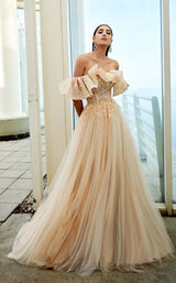 2 of 7 Modessa Couture M20348 Peach