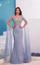 1 of 4 Modessa Couture M20363 Blue-Fog