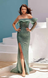 2 of 5 Modessa Couture M22401 Aegean-Teal
