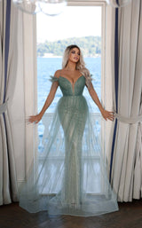 1 of 4 Modessa Couture M22404 Frosty-Green