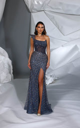 1 of 4 Modessa Couture M24632 Navy/Gold