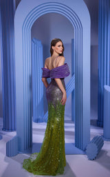 4 of 5 Modessa Couture M24633 Purple/Kiwi