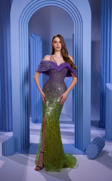 2 of 5 Modessa Couture M24633 Purple/Kiwi
