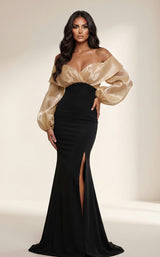 1 of 4 Modessa Couture MO26703 Black/Gold