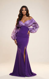 4 of 4 Modessa Couture MO26703 Purple/Lavender