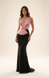 2 of 2 Modessa Couture MO26714 Blush/Black