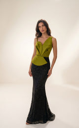 1 of 2 Modessa Couture MO26714 Green/Black