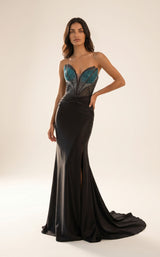 1 of 2 Modessa Couture MO26721 Black/Blue
