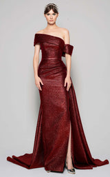 1 of 6 MNM Couture N0356 Burgundy