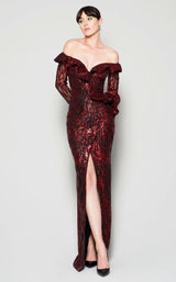 1 of 5 MNM Couture N0363 Burgundy