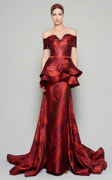 1 of 6 MNM Couture N0404 Burgundy