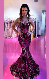 4 of 10 Portia and Scarlett PS22538 Dress Black-Hot Pink