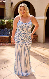 4 of 9 Primavera Couture 14101 Ivory/Blue