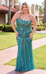 7 of 9 Primavera Couture 14101 Teal/Gold