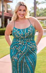 8 of 9 Primavera Couture 14101 Teal/Gold