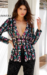 4 of 10 Primavera Couture 4388 Black Multi