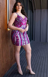 27 of 32 Rachel Allan 40403 Purple-Multi