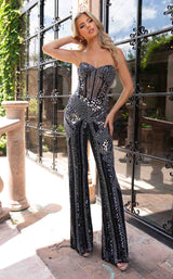1 of 13 Rachel Allan 50305 Black-Gunmetal-Silver