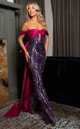 2 of 4 Rachel Allan 50331 Navy Fuchsia