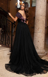 3 of 4 Rachel Allan 50338 Black/Hot Pink