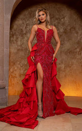 1 of 4 Rachel Allan 50364 Red/Fuchsia
