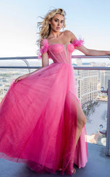 10 of 14 Rachel Allan 70515 Fuchsia Ombre