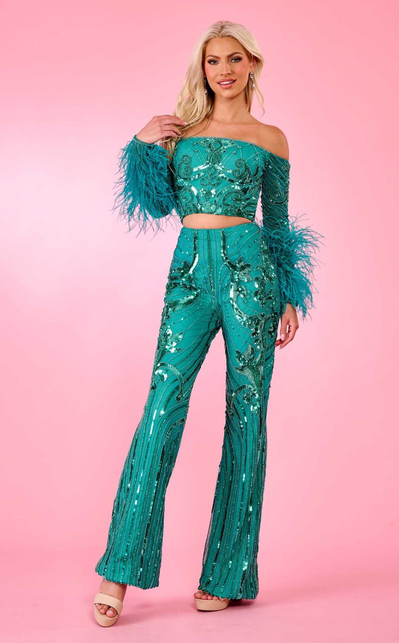 Rachel Allan 70670 Jumpsuit Jade