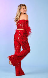 12 of 13 Rachel Allan 70670 Jumpsuit Red