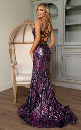 7 of 8 Rachel Allan 70721 Navy Fuchsia
