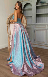 5 of 6 Rachel Allan 70754 Turquoise/Pink