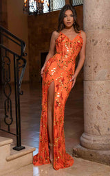 1 of 4 Rachel Allan 70866 Tangerine/Gold