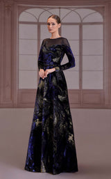 2 of 3 Reverie Couture FW266 Navy/Gold