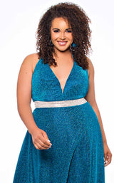 9 of 10 Sydneys Closet SC7289 Turquoise-Shimmer