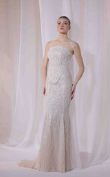 1 of 4 Sara Safa SS26005 White/Nude