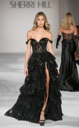 1 of 8 Sherri Hill 55500 Black