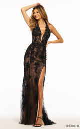 1 of 4 Sherri Hill 56077 Black-Nude