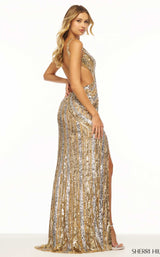 5 of 5 Sherri Hill 56316 Nude-Silver-Gold