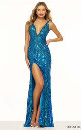 4 of 5 Sherri Hill 56316 Peacock-Jade