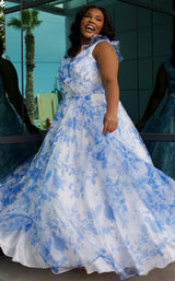 2 of 3 Sydneys Closet SC7404 Blue Floral