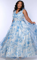 1 of 3 Sydneys Closet SC7404 Blue Floral