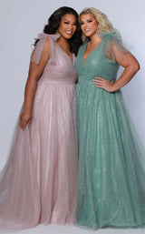 9 of 9 Sydneys Closet SC7417 Mauve&Sage