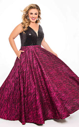 1 of 4 Sydneys Closet TE2041 Black/Magenta