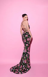2 of 2 Tarik Ediz 54186 Ivory/Fuchsia