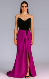 1 of 2 Tarik Ediz 98790 Black/Fuchsia